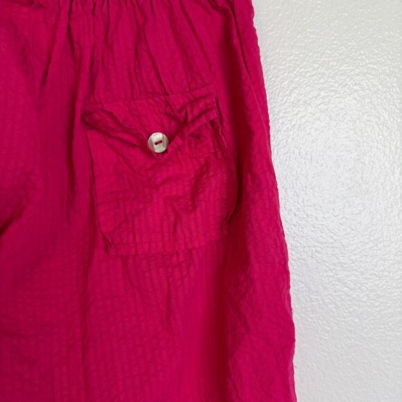 Bryn Walker Pink Pants Womens XXS Wide Leg Pull On Elastic Pockets Crop Cotton - Picture 7 of 9